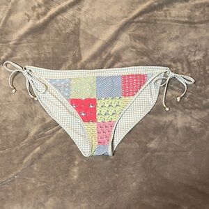 Patchwork Tie-Side Reversible Bikini Bottoms - Multicolor XL